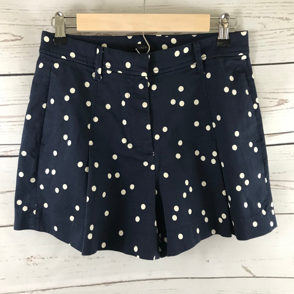 J Crew Navy Shorts with Polka Dots